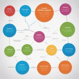 Create a mind map diagram portraying the stages of lifecycle for artifacts produced by the electronic industry, enriched with symbols and colors that represent each stage, from the design phase to disposal or recycling.