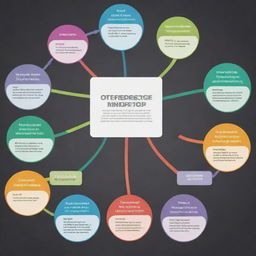 Create a mind map diagram portraying the stages of lifecycle for artifacts produced by the electronic industry, enriched with symbols and colors that represent each stage, from the design phase to disposal or recycling.