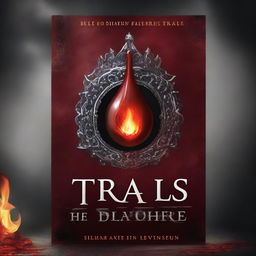 Create a fantasy book cover titled 'The Bloodfire Trials' by Emma Davidson