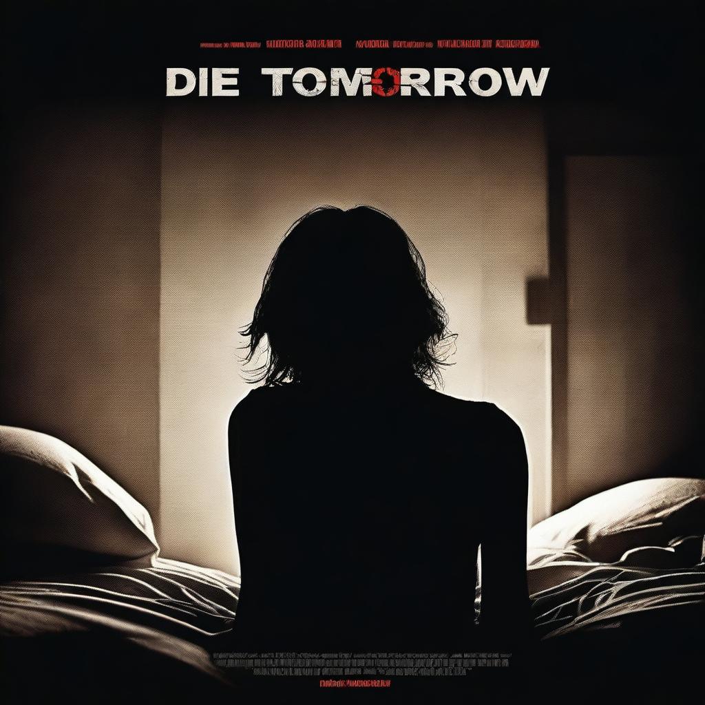 A dark and intense movie poster for a thriller titled 'DIE TOMORROW'