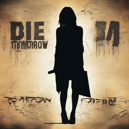 A grunge-style movie poster for a thriller titled 'DIE TOMORROW'