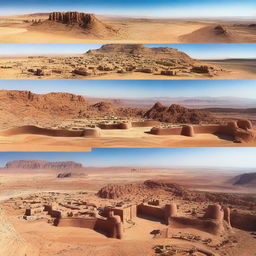 A panoramic view showcasing popular tourist attractions in Saudi Arabia