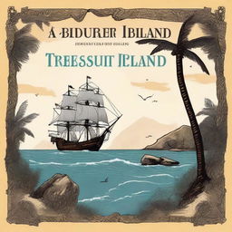 A cover for the book 'Treasure Island' by Robert Louis Stevenson