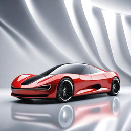 A highly detailed 3D rendering of a sleek, futuristic car designed for a desktop wallpaper