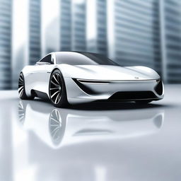 A highly detailed 3D rendering of a sleek, futuristic car designed for a desktop wallpaper