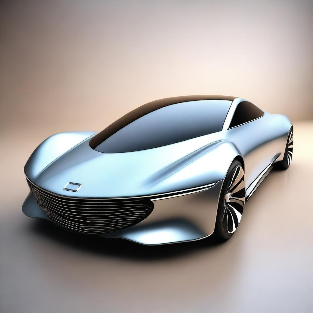 A highly detailed 3D rendering of a sleek, futuristic car designed for a desktop wallpaper