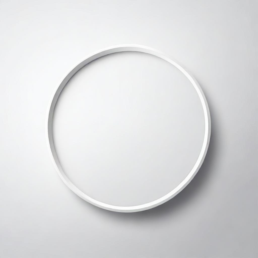 A simple, elegant circular design with smooth edges and a clean, minimalist look