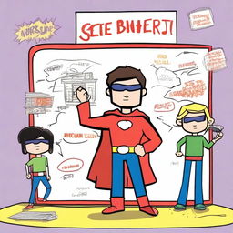 A superhero named Matteo and his battle against a whiteboard called the 'boo board'