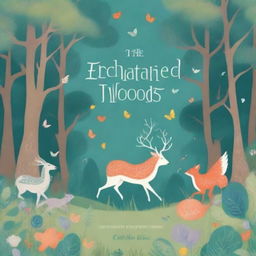 A beautifully illustrated book cover featuring an enchanted forest with magical creatures