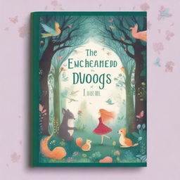 A beautifully illustrated book cover featuring an enchanted forest with magical creatures