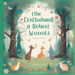 A beautifully illustrated book cover featuring an enchanted forest with magical creatures