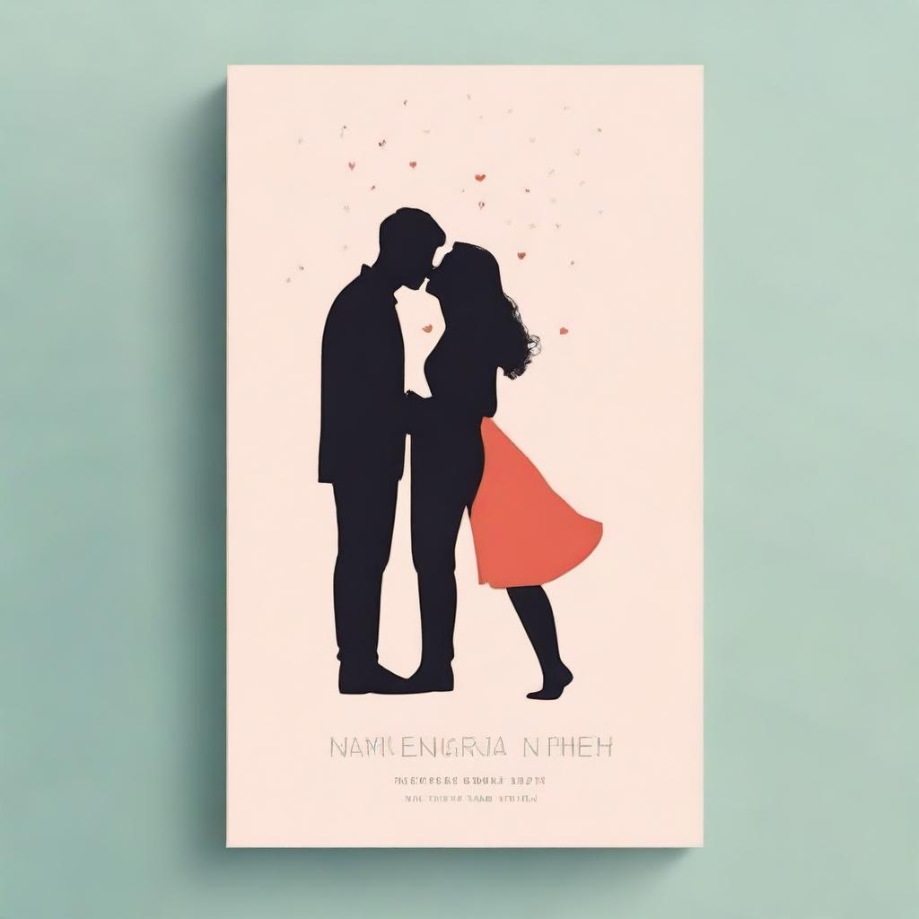 Create a minimalist book cover for a romance novel where two childhood friends secretly love each other but never confess