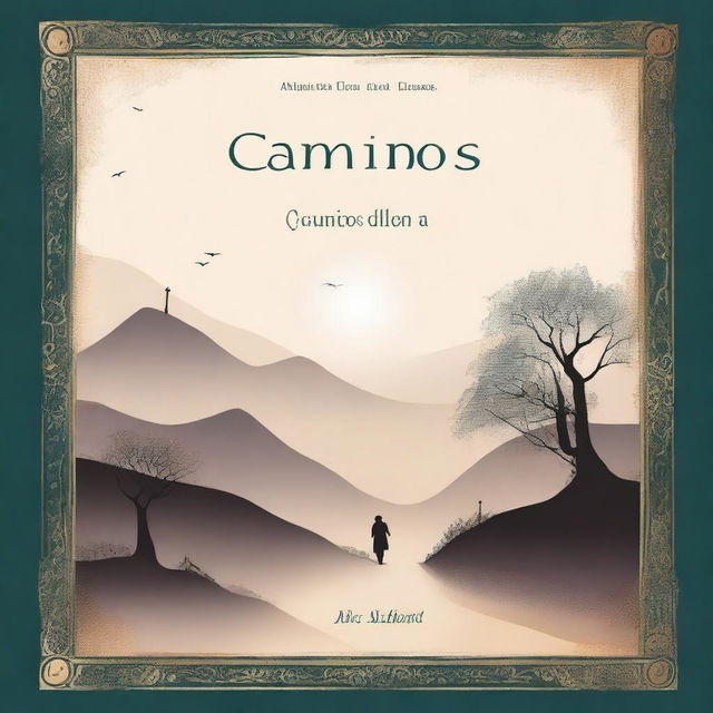 A book cover for a poetry book titled in Spanish: 'Caminos del alma: Poemas de luz y oscuridad'