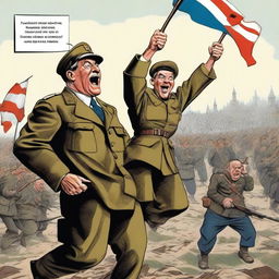 A political image capturing a paradox about victory in an Eastern European war