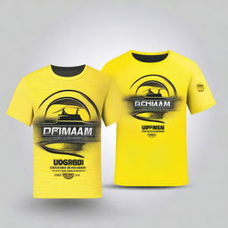 Design a fishing shirt with the text 'UPPD BANJARMASIN II' on the front and '#TEAM RIAM KANAN NAMA' on the back