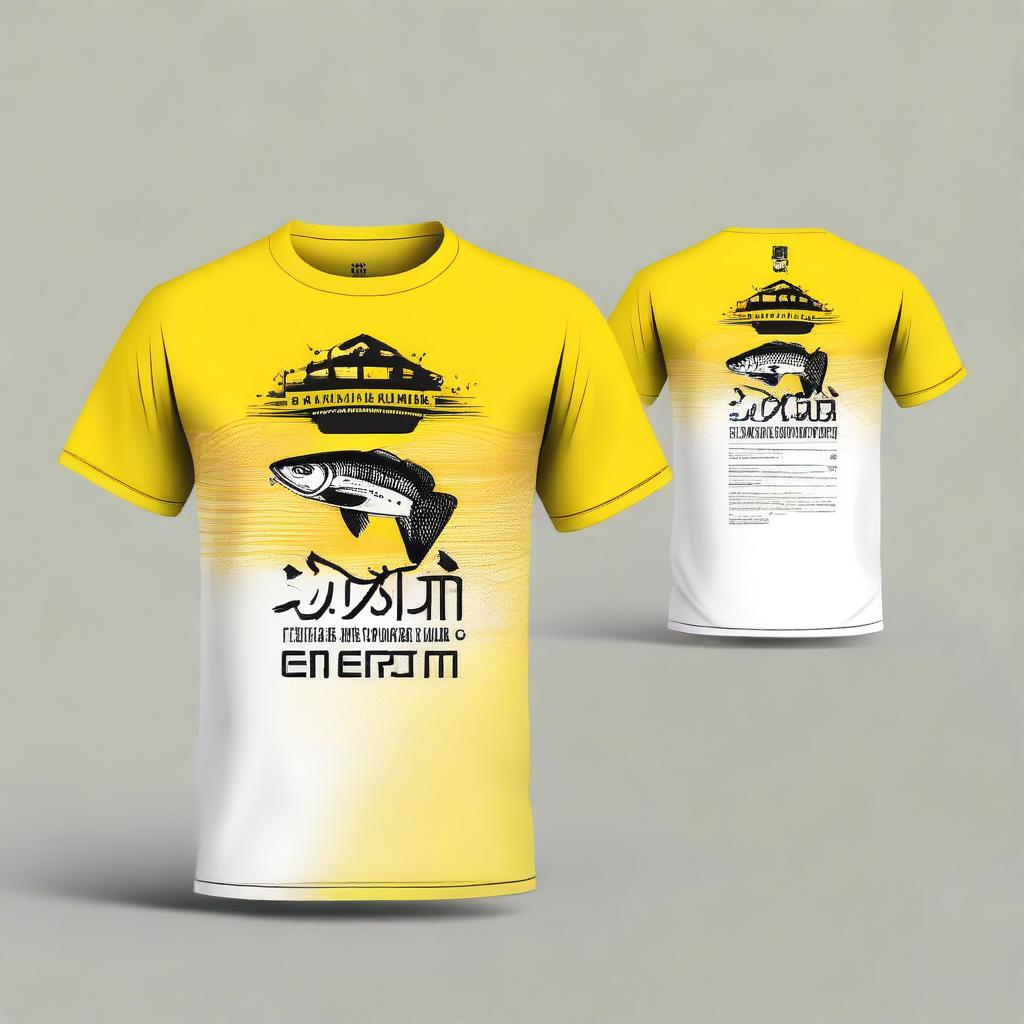 Design a fishing shirt with the text 'UPPD BANJARMASIN II' on the front