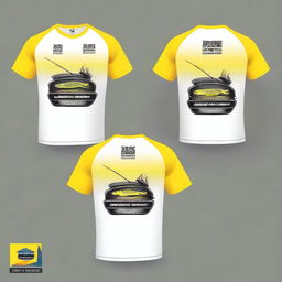 Design a fishing shirt with the text 'UPPD BANJARMASIN II' on the front