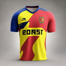 A high-quality image of a futsal jersey, showcasing its design and details