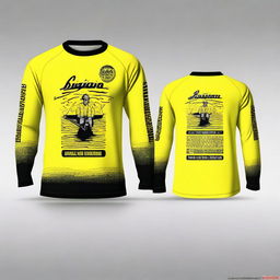 Design a long-sleeve fishing shirt with the text 'UPPD BANJARMASIN II' on the front