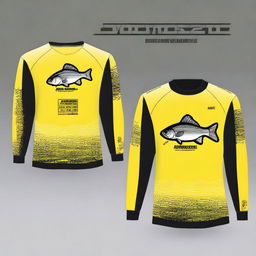 Design a long-sleeve fishing shirt with the text 'UPPD BANJARMASIN II' on the front