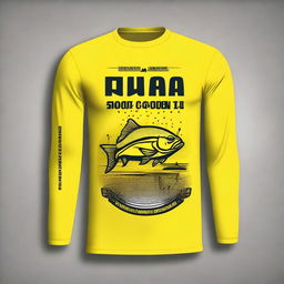 Design a long-sleeve fishing shirt with the text 'UPPD BANJARMASIN II' on the front