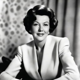 A beautiful and elegant portrait of Elizabeth Arden, showcasing her iconic style and grace