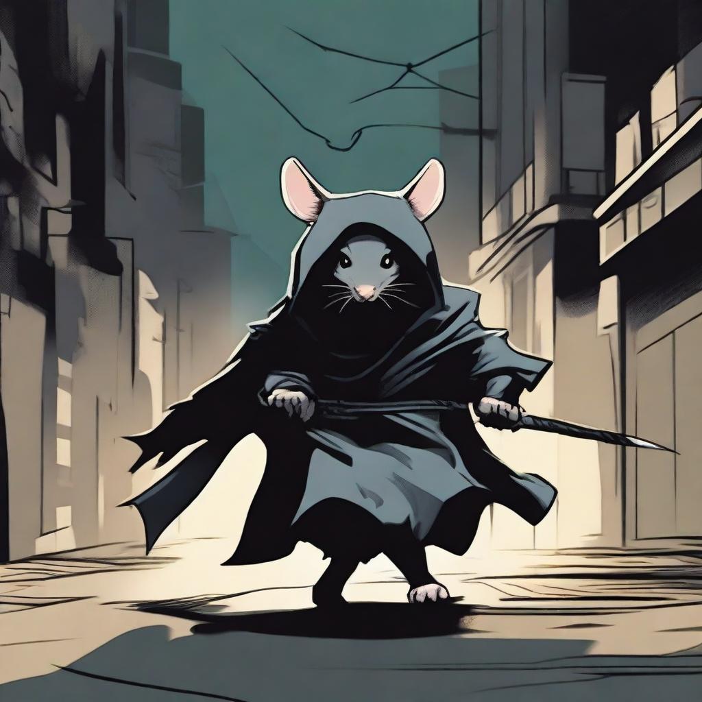 A rat assassin running for his life through dangerous streets