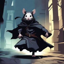 A rat assassin running for his life through dangerous streets