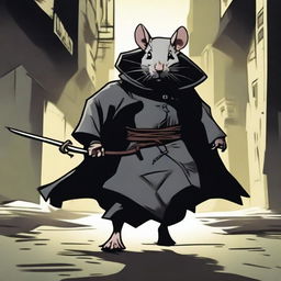 A rat assassin running for his life through dangerous streets