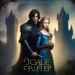 A dark fantasy book cover featuring a mysterious princess and a valiant prince