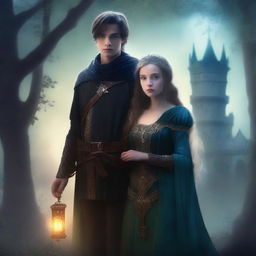 A dark fantasy book cover featuring a mysterious princess and a valiant prince