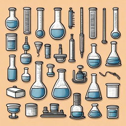A collection of doodles depicting various physics equipment
