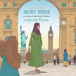 The cover of a book featuring a background with Big Ben and the Statue of Liberty