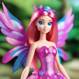 A highly detailed and beautifully crafted Barbie doll of Bloom from Winx Club in her Enchantix form