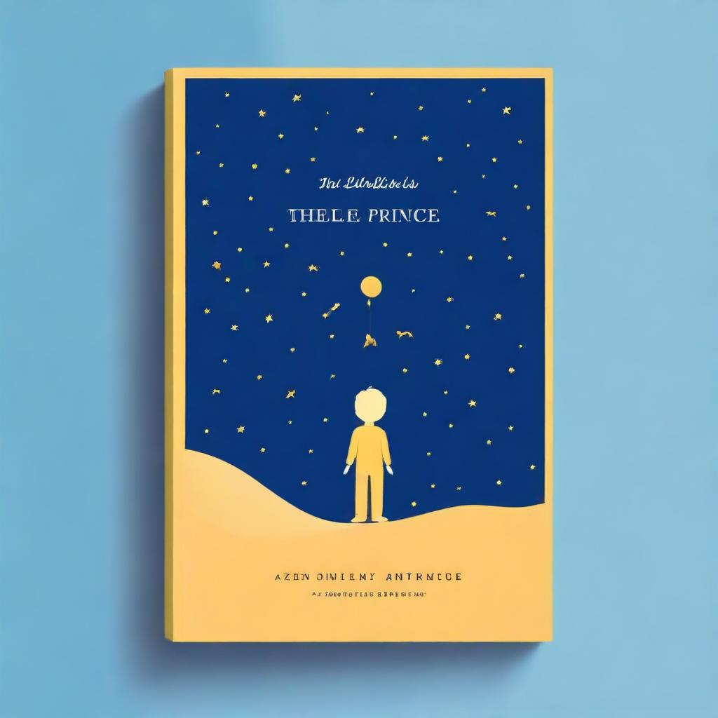 A modern book cover for 'The Little Prince' featuring a minimalist design