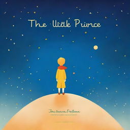 A modern book cover for 'The Little Prince' featuring a minimalist design