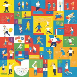 Create an image of a vibrant and engaging quiz on the Olympic Games