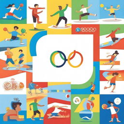 Create an image of a vibrant and engaging quiz on the Olympic Games