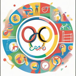 Create an image of a vibrant and engaging quiz on the Olympic Games