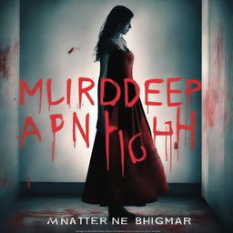 A captivating book cover depicting a dark and eerie high school setting with a blood-stained prom dress hanging on a locker