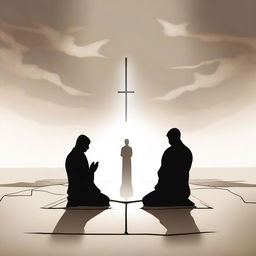An image showing people praying about making a choice