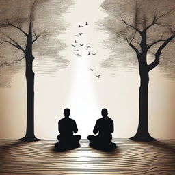 An image showing people praying about making a choice