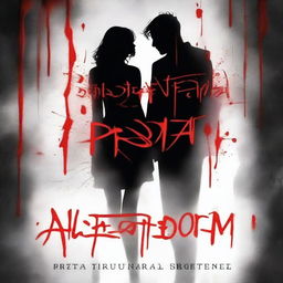 Create a book cover for a thriller novel titled 'A Bloodstained Prom'