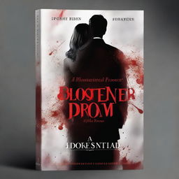 Create a book cover for a thriller novel titled 'A Bloodstained Prom'