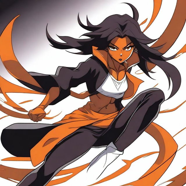 A detailed illustration of Yoruichi Shihouin from the anime Bleach