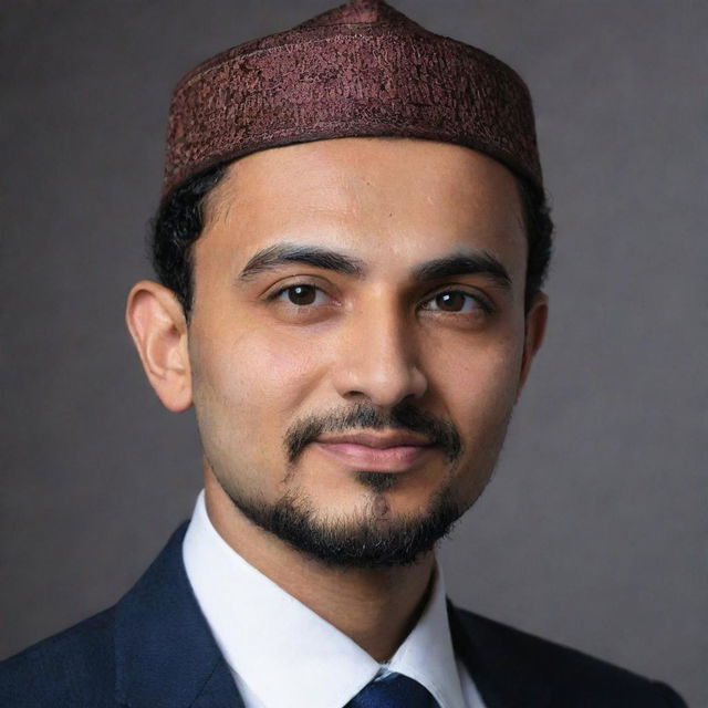 An autographed headshot of a dignified individual titled 'Muhammad Abdurruzain Akbar'.