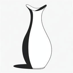 Illustration of a large, elongated white vase viewed from above