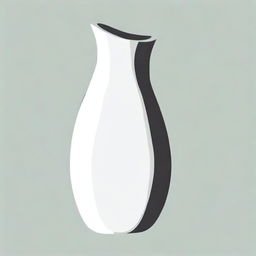 Cartoon illustration of a large, elongated white vase viewed from above