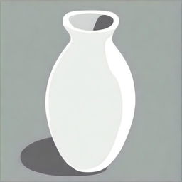 Cartoon illustration of a large, elongated white vase viewed from above