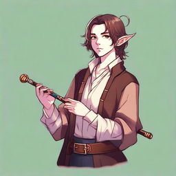 A young half-elf bard with a lawful good alignment, characterized by a thirst for knowledge to write stories and poetry